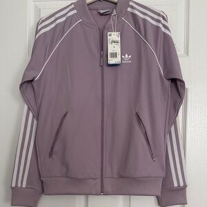 adidas Lavender Track Jacket with White Stripes